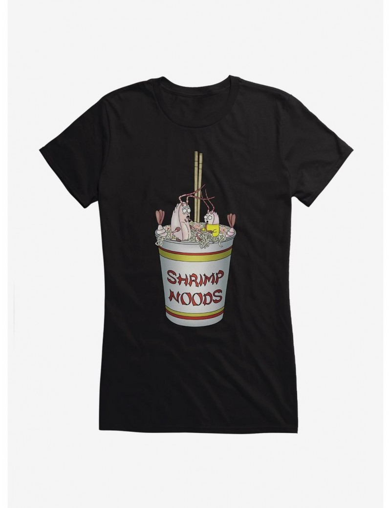 Discount Rick And Morty Shrimp Noods Girls T-Shirt $8.96 T-Shirts