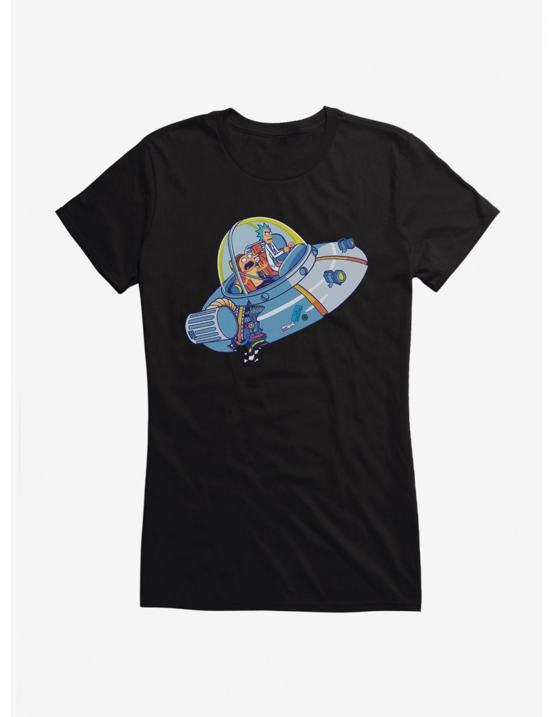 Fashion Rick And Morty UFO Girls T-Shirt $5.98 T-Shirts