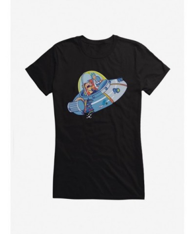 Fashion Rick And Morty UFO Girls T-Shirt $5.98 T-Shirts