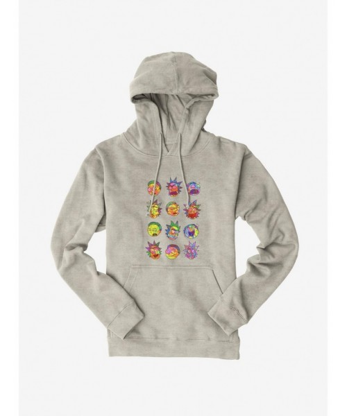 Flash Sale Rick And Morty The Many Faces Hoodie $16.88 Hoodies