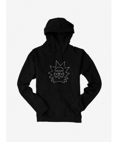 Trendy Rick And Morty Rick Outlined Hoodie $11.49 Hoodies