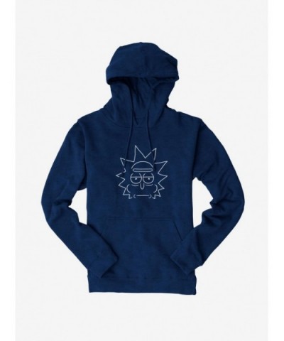 Trendy Rick And Morty Rick Outlined Hoodie $11.49 Hoodies