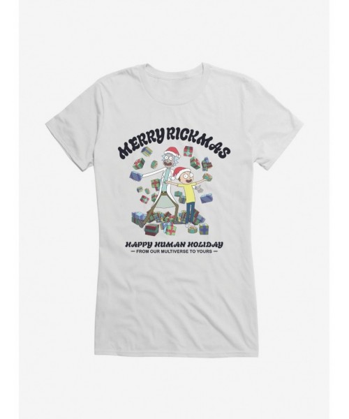Limited-time Offer Rick And Morty Happy Human Holiday Girls T-Shirt $9.76 T-Shirts