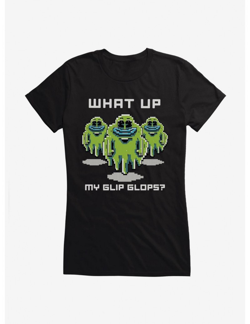 Cheap Sale Rick And Morty What Up Blip Blops? Girls T-Shirt $7.37 T-Shirts