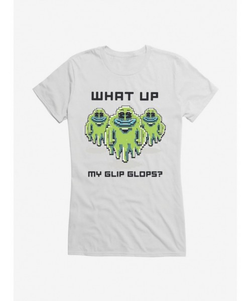 Cheap Sale Rick And Morty What Up Blip Blops? Girls T-Shirt $7.37 T-Shirts