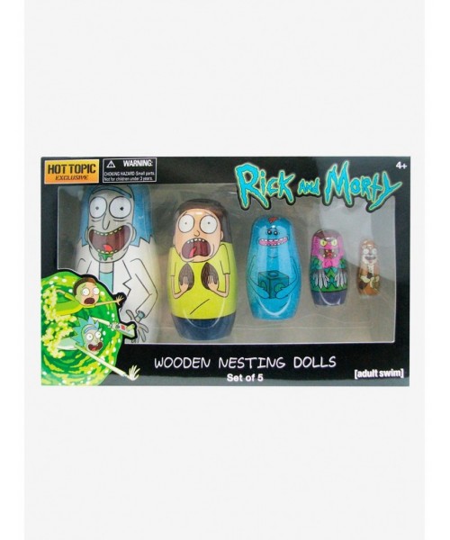 Big Sale Rick And Morty Wooden Nesting Dolls $6.80 T-Shirts