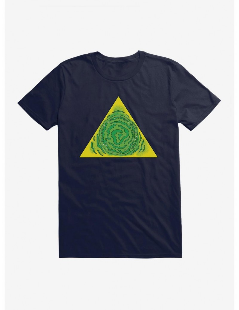 Discount Rick And Morty Portal Triangle T-Shirt $8.22 T-Shirts