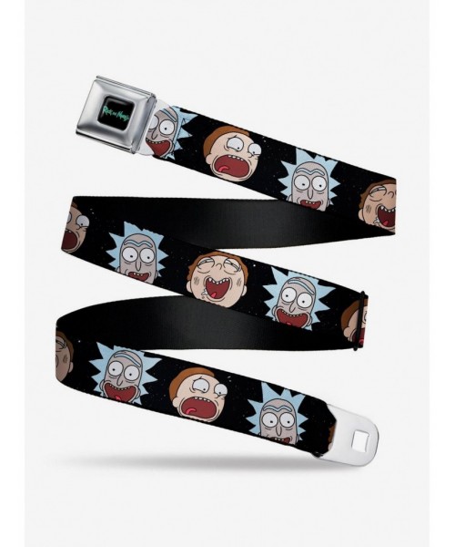 High Quality Rick and Morty Expressions in Space Seatbelt Belt $11.70 Belts