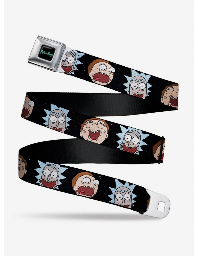 High Quality Rick and Morty Expressions in Space Seatbelt Belt $11.70 Belts