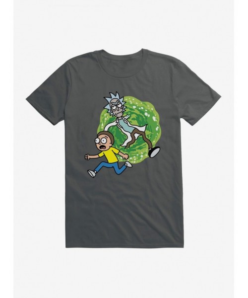 Unique Rick And Morty Portal Runaway T-Shirt $8.22 T-Shirts