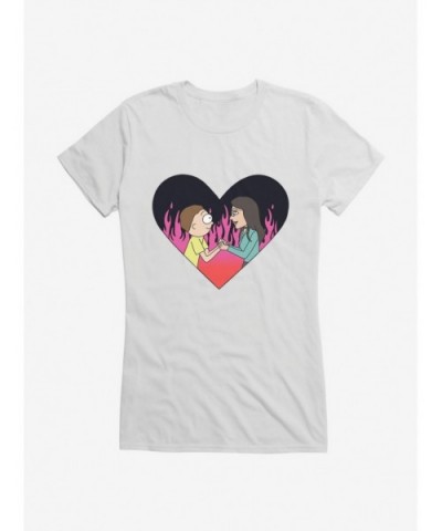 Pre-sale Rick And Morty Flame Love Girls T-Shirt $8.17 T-Shirts