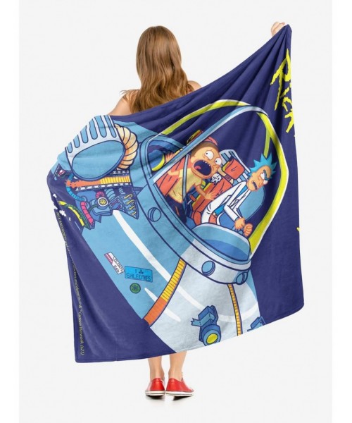 Discount Rick And Morty Falling Apart Throw Blanket $25.76 Blankets