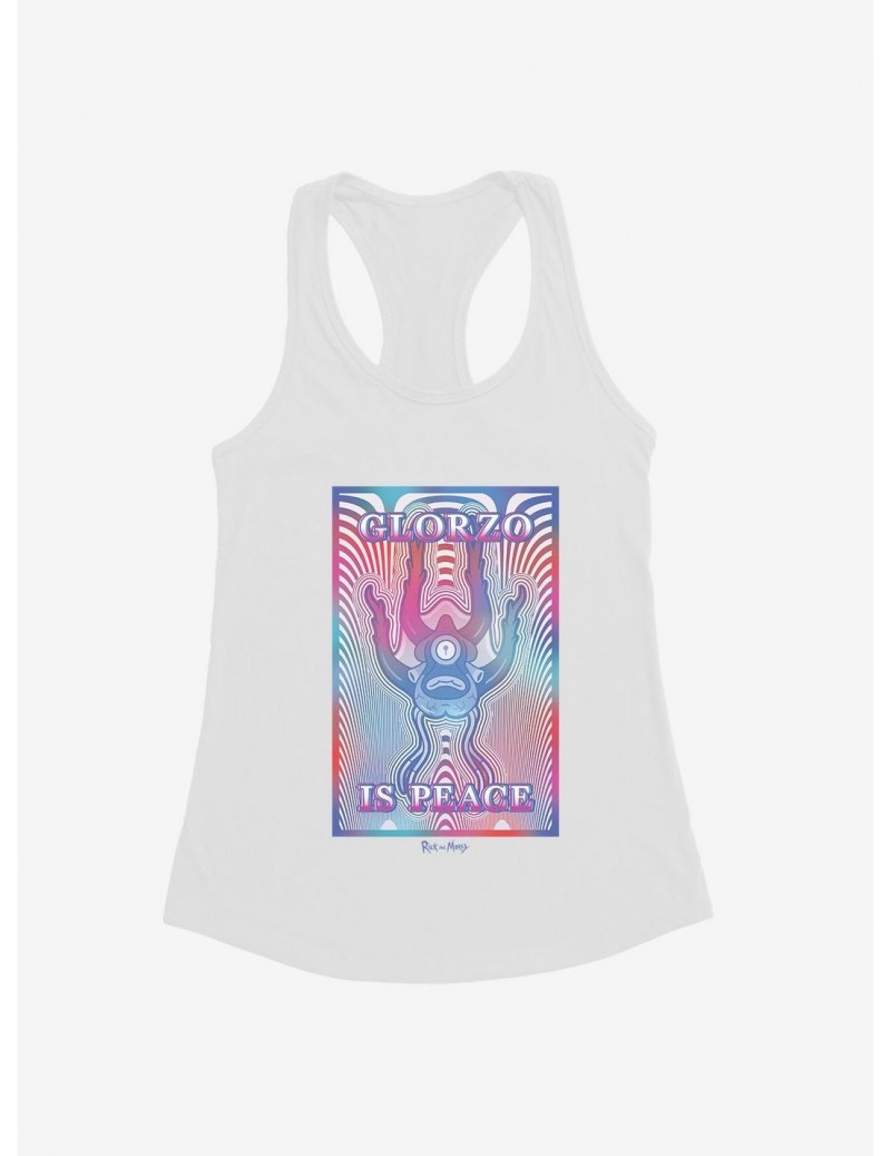 Pre-sale Discount Rick And Morty Glorzo Is Peace Psychedelic Girls Tank $7.37 Tanks