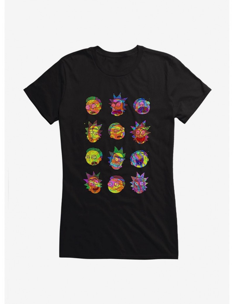 Flash Sale Rick And Morty Psychedelic Expression Girls T-Shirt $6.97 T-Shirts