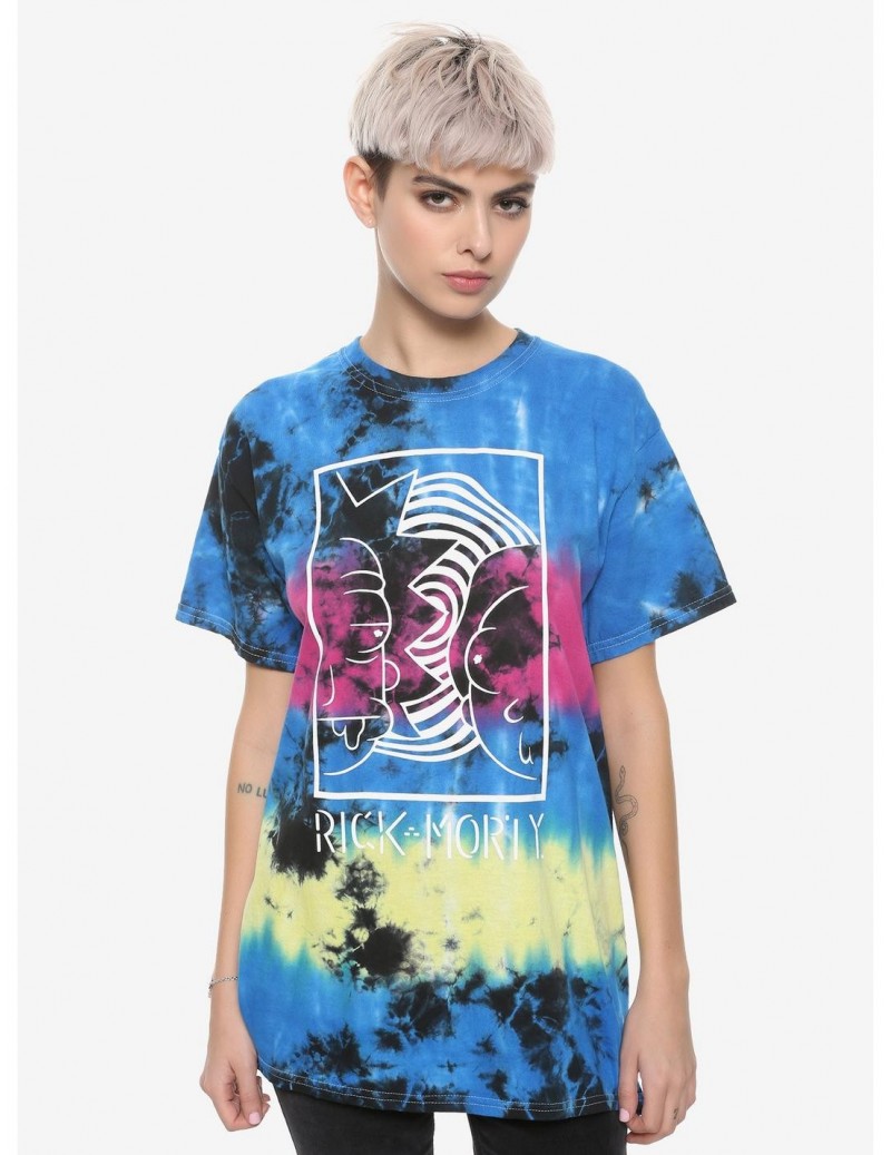 Crazy Deals Rick And Morty Horizontal Tie-Dye Girls T-Shirt $10.96 T-Shirts