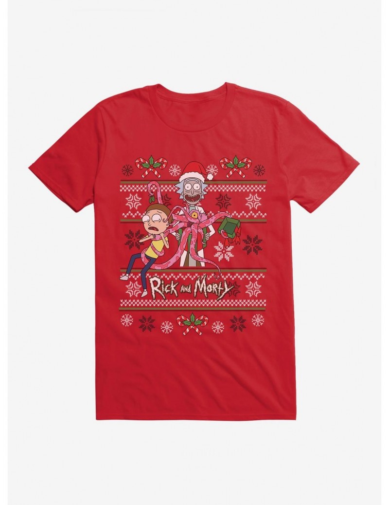 Bestselling Rick And Morty Ugly Christmas Sweater T-Shirt $7.07 T-Shirts