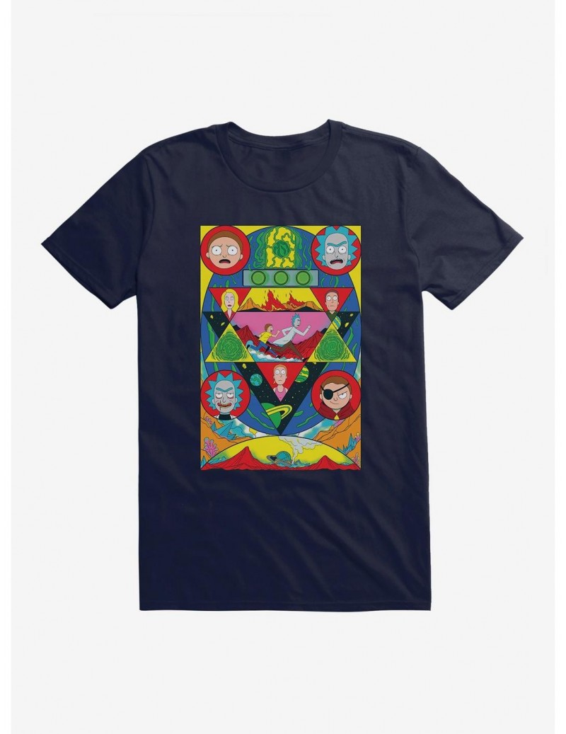 Clearance Rick And Morty Abstract Poster T-Shirt $9.37 T-Shirts