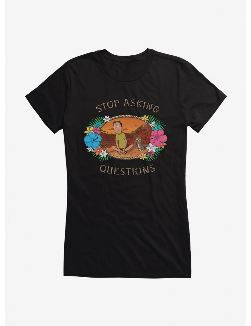 Big Sale Rick And Morty Jerry Stop Asking Questions Girls T-Shirt $7.57 T-Shirts