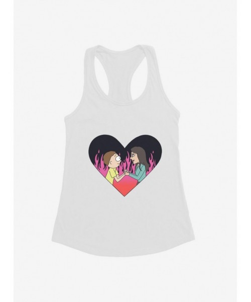 Flash Sale Rick And Morty Heart In Flames Girls Tank $8.96 Tanks