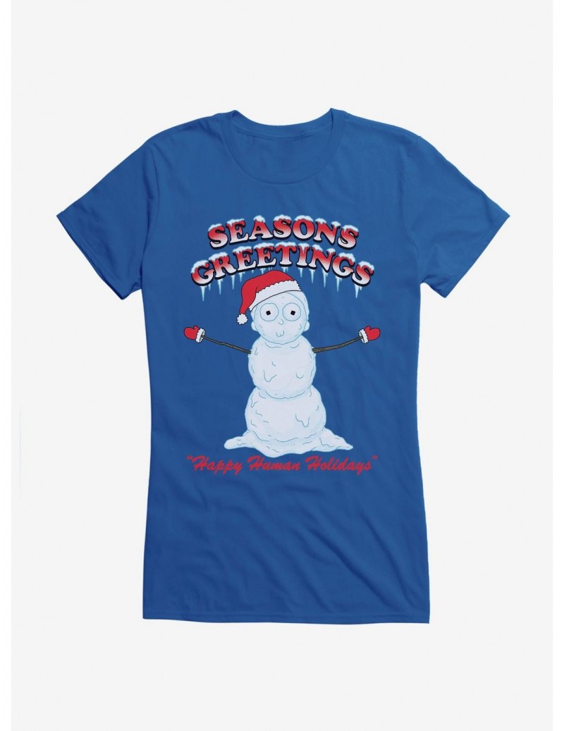 Big Sale Rick And Morty Snowman Morty Girls T-Shirt $9.16 T-Shirts