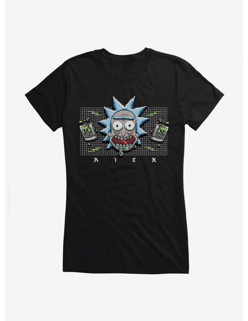 Wholesale Rick And Morty 8-Bit Rick Girls T-Shirt $9.56 T-Shirts