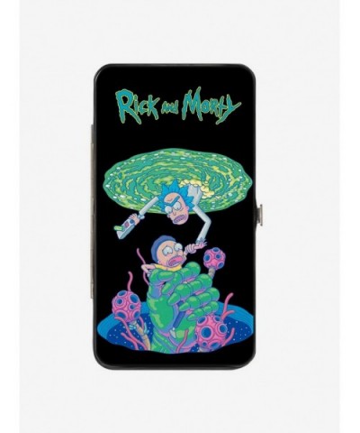 Pre-sale Discount Rick And Morty Portal Battle Botanical Cell Hinge Wallet $10.99 Wallets