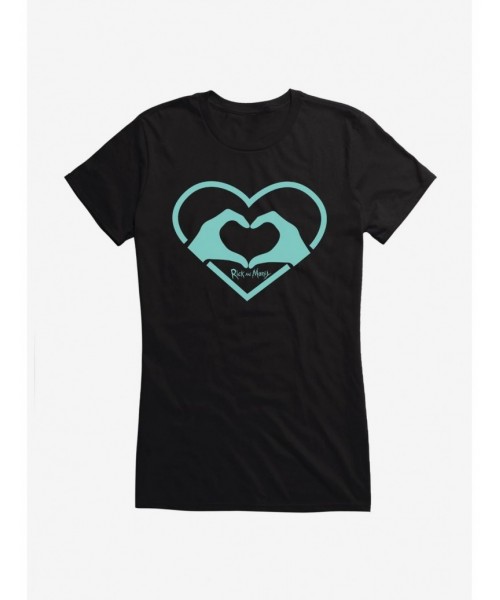 Low Price Rick And Morty Heart Hands Girls T-Shirt $9.96 T-Shirts