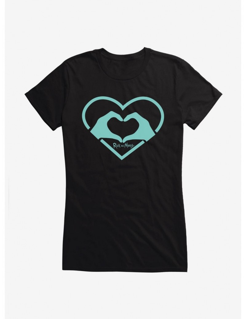 Low Price Rick And Morty Heart Hands Girls T-Shirt $9.96 T-Shirts