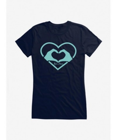 Low Price Rick And Morty Heart Hands Girls T-Shirt $9.96 T-Shirts