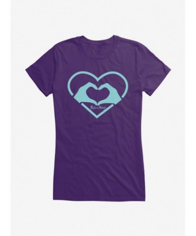 Low Price Rick And Morty Heart Hands Girls T-Shirt $9.96 T-Shirts