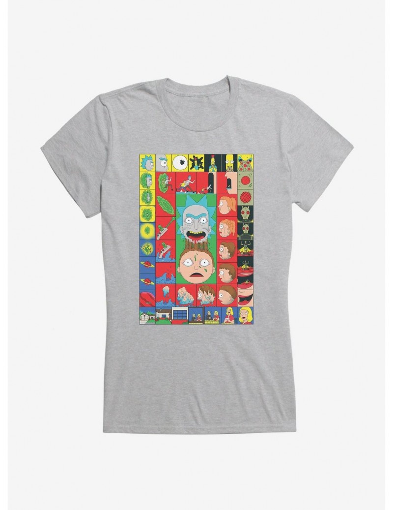 Premium Rick And Morty Block Poster Girls T-Shirt $6.37 T-Shirts