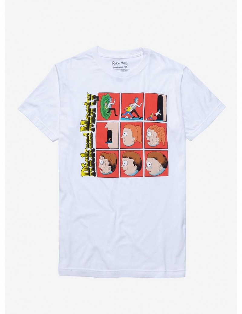 Low Price Rick And Morty Face Grid T-Shirt $9.56 T-Shirts