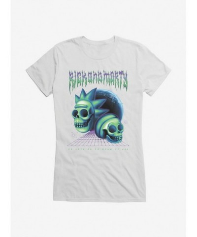 Value for Money Rick And Morty Death Metal Skull Girls T-Shirt $8.96 T-Shirts