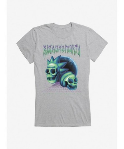 Value for Money Rick And Morty Death Metal Skull Girls T-Shirt $8.96 T-Shirts