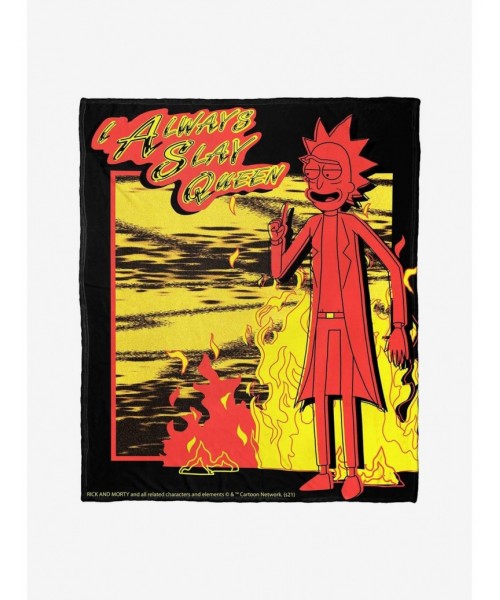 Flash Sale Rick And Morty Slay Queen Throw Blanket $23.36 Blankets