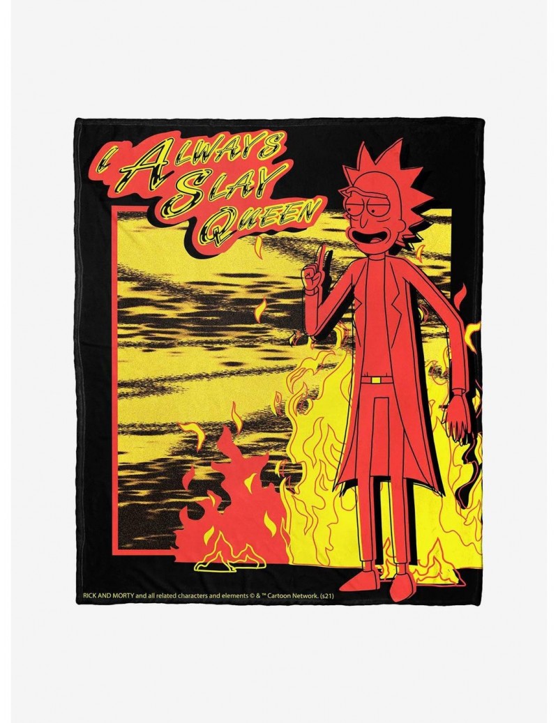 Flash Sale Rick And Morty Slay Queen Throw Blanket $23.36 Blankets