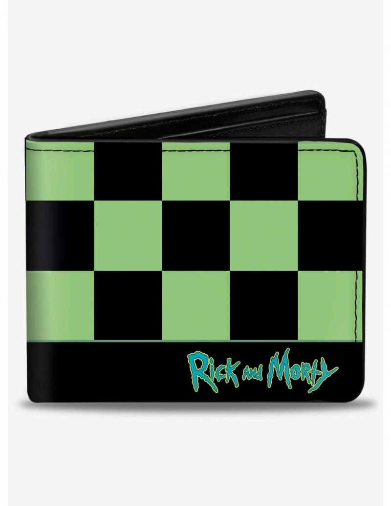 Trendy Rick and Morty Rick Running Checker Bifold Wallet $9.82 Wallets