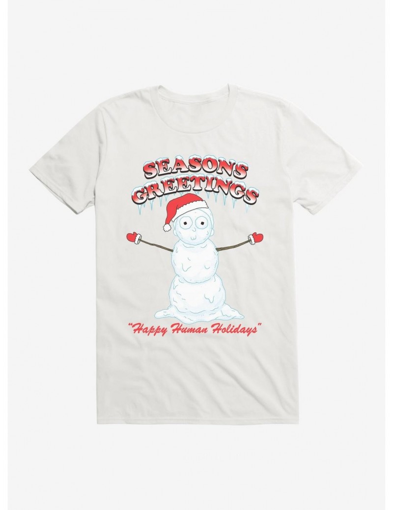 Seasonal Sale Rick And Morty Snowman Morty T-Shirt $8.22 T-Shirts