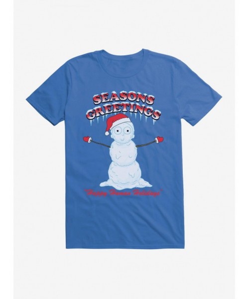 Seasonal Sale Rick And Morty Snowman Morty T-Shirt $8.22 T-Shirts