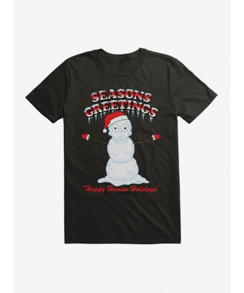 Seasonal Sale Rick And Morty Snowman Morty T-Shirt $8.22 T-Shirts