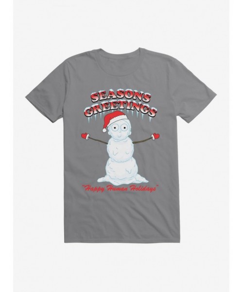 Seasonal Sale Rick And Morty Snowman Morty T-Shirt $8.22 T-Shirts