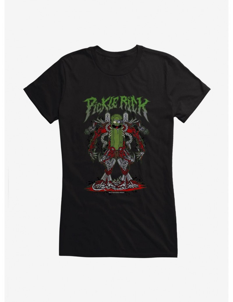 Discount Rick and Morty Pickle Rick Robot Girls T-Shirt $5.98 T-Shirts