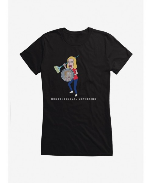 Absolute Discount Rick And Morty Nonconsensual Mothering Girls T-Shirt $9.56 T-Shirts