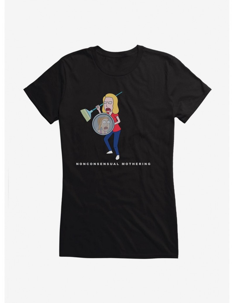 Absolute Discount Rick And Morty Nonconsensual Mothering Girls T-Shirt $9.56 T-Shirts