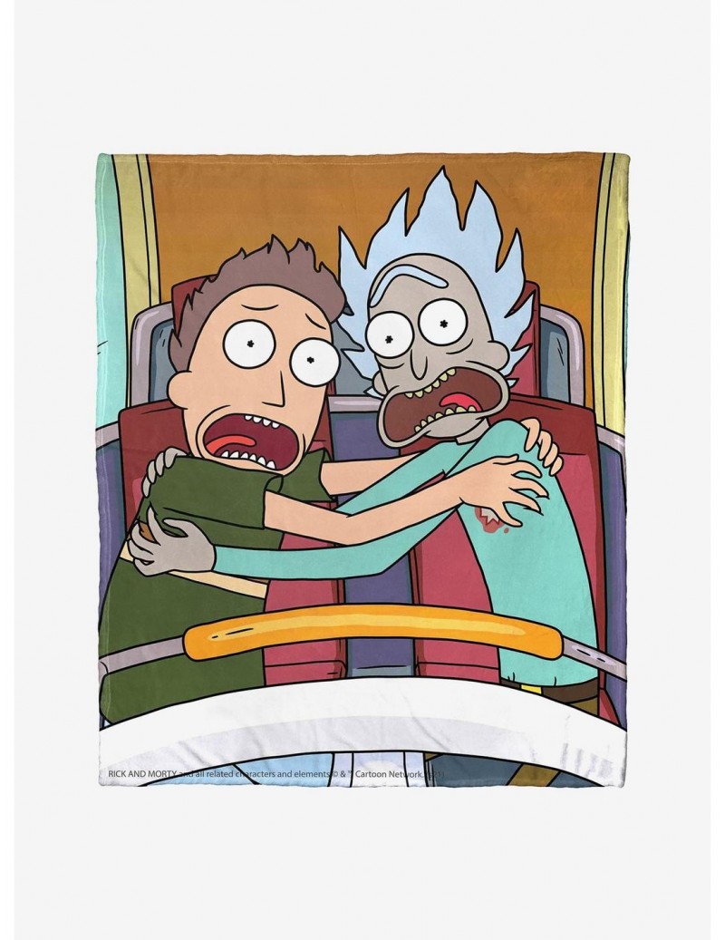 Unique Rick And Morty Hold On Throw Blanket $29.95 Blankets