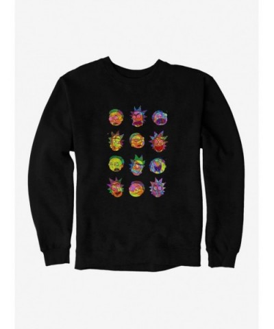 Fashion Rick And Morty The Many Faces Sweatshirt $14.17 Sweatshirts