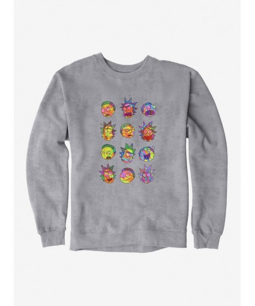 Fashion Rick And Morty The Many Faces Sweatshirt $14.17 Sweatshirts