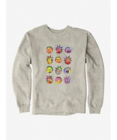 Fashion Rick And Morty The Many Faces Sweatshirt $14.17 Sweatshirts