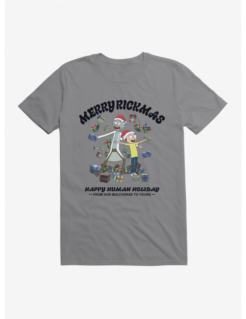 Exclusive Price Rick And Morty Happy Human Holiday T-Shirt $8.03 T-Shirts