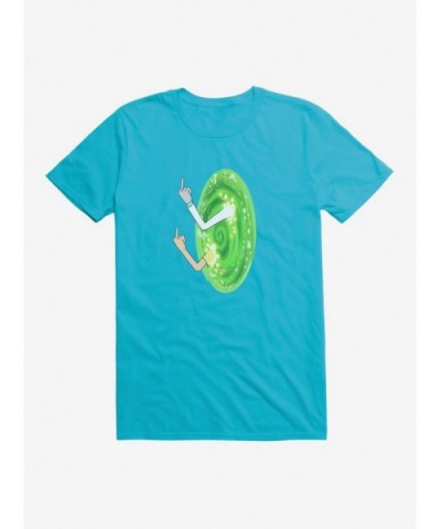 Pre-sale Rick and Morty Portal Middle Finger T-Shirt $7.07 T-Shirts